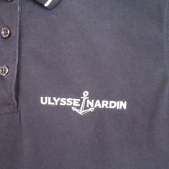 ULYSSE NARDIN Women's T-Shirt Size S Short Sleeve Embroidered Logo Cotton Blue - Picture 3 of 11